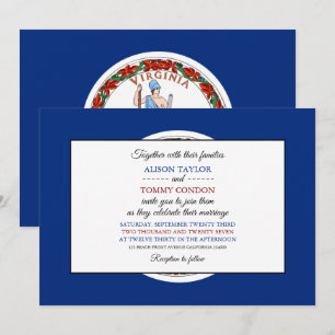 Invitación Bandera Virginiana, Boda de la bandera de Virginia