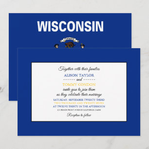 Invitación Bandera wisconsinita, bandera del Boda de Wisconsi