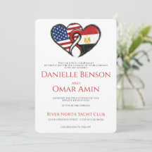 Banderas de corazón egipcio americano para boda