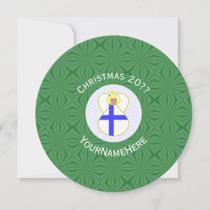 Invitación Banderas de Navidad personalizadas de ángel finlan