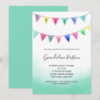 Banderines de acuarela lindos para baby shower con