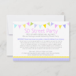 Invitación Banderines de fiesta callejera con distanciamiento