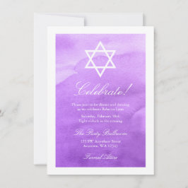 Invitación Bañera de color morado recepción Mitzvah