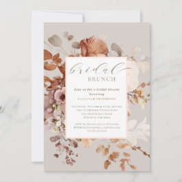 Invitación Bañera Taupe Floral Bridal Brunower