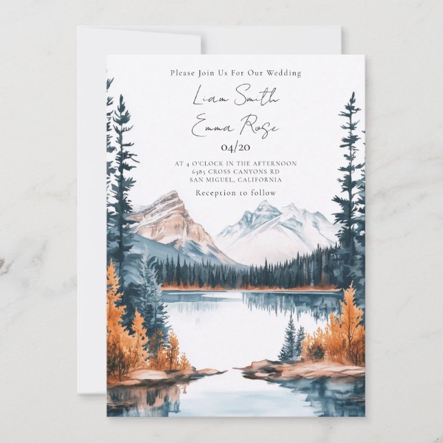 Invitación Banff Canadá Montañas Rocosas (Anverso)