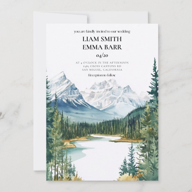 Invitación Banff Canada Rocky Mountains (Anverso)