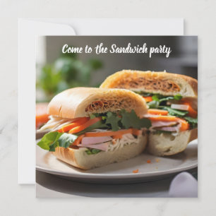 Invitación Banh Mi sandwich en un plato