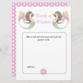 Invitación Bañito de bebé sirena bajo el mar Sabiduría