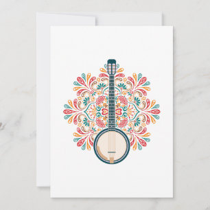 Invitación Banjo Acoustic Instrutic Country Music Blue Gift