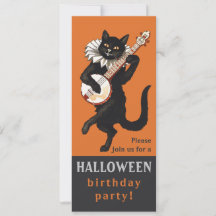 Banjo de gato negro de Halloween fiesta de cumplea