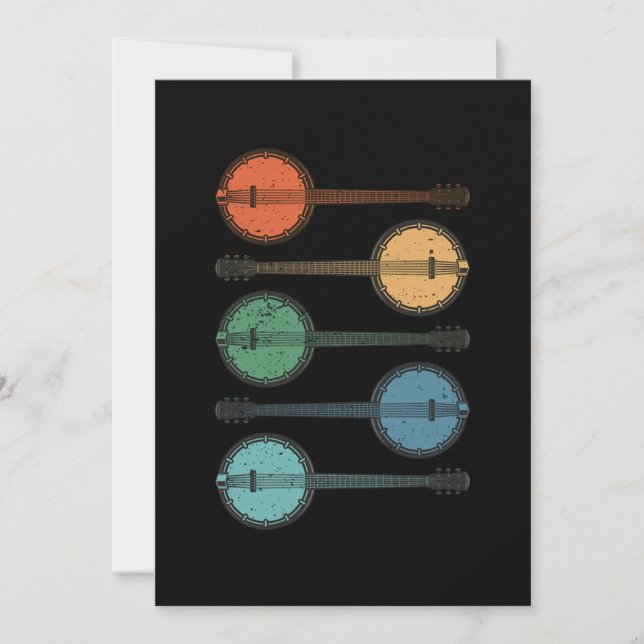 Invitación Banjo Instrumental Country Music Acoustic Blue Gif (Anverso)