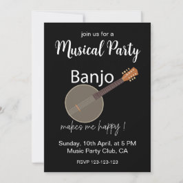 Invitación Banjo me hace feliz Fiesta musical