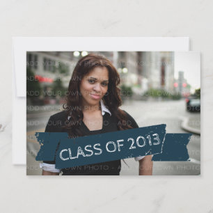 Invitación Banner Blue Grunge 2013 Grad Invitation