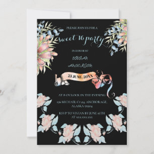 Invitación Banner de estilo rosa claro y lechoso dulce floral