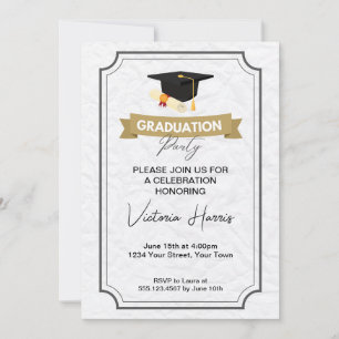 Invitación Banner de la esquina del Notch Elegant Graduation