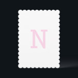 Invitación Banner de Primer Cumpleaños con Jarrón de Jengibre<br><div class="desc">Invitación de cumpleaños con jarrón de jengibre rosa elegante y monograma editable. Plantilla de invitación editable,  personaliza el texto para hacerlo tuyo.</div>