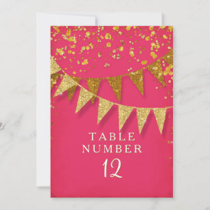 Invitación Banner moderno de pennant con Purpurina cayendo Co