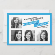 Invitación Banner negrita Graduación Invitar Azul