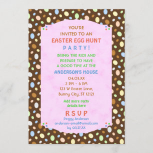 Invitación Banner retro elegante Fiesta de la caza de huevos 