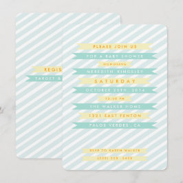 Invitación Banners verde azulados de color azul vintage invit