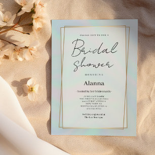 Invitación Baño azul de lavanda holográfica Ducha de novia