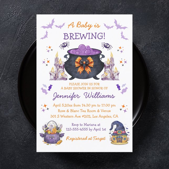 Invitación baño de bebé de halloween género neutro ducha de b (Subido por el creador)
