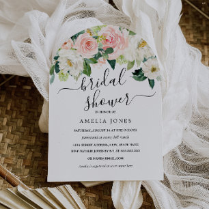 Invitación Baño de boda suave rosa Bloom Soft Blush Pink