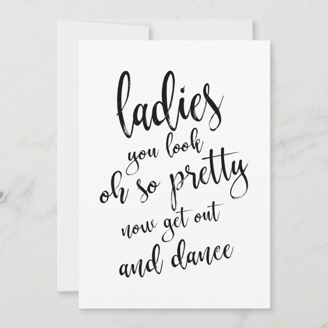 Invitación Baño de Damas Rótulo Boda asequible (Anverso)