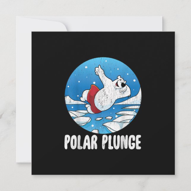 Invitación Baño de invierno Polar Plunge Hice Jump Polar Bear (Anverso)