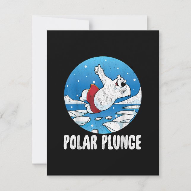Invitación Baño de invierno Polar Plunge Hice Jump Polar Bear (Anverso)