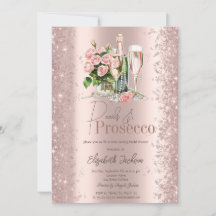 Baño de novia de perlas con confeti de oro rosa y