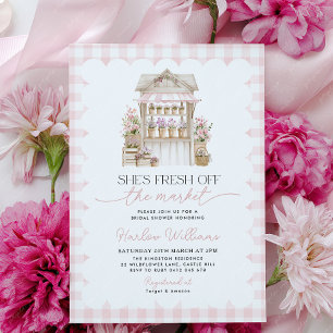 Invitación Baño de novia flores frescas del mercado
