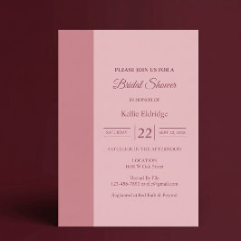 Invitación Baño de novia minimalista moderno sonrojado