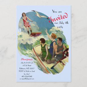 Invitación Baño retro vintage