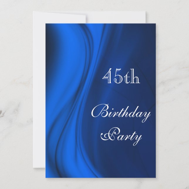 Invitación Baños Suaves De Azul 45º Cumpleaños (Anverso)
