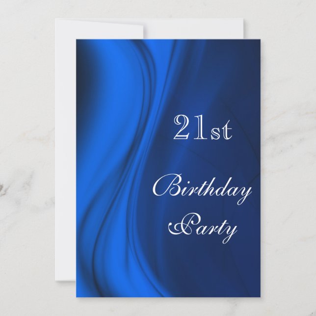 Invitación Baños Suaves De Blue 21st Birthday (Anverso)