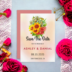 Invitación Banqueta acuarela floral Boda Guardar la fecha