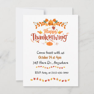 Invitación Banquete de Acción de Gracias