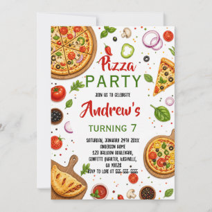 Invitación Banquete de cocina de pizzería italiana Cumpleaños
