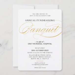 Invitación BANQUETE escritura moderna y elegante evento negro