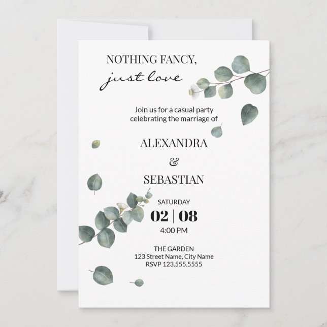 Invitación Banquete nupcial (Anverso)