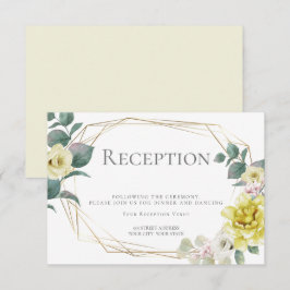 Invitación Banquete nupcial | Flores de peones amarillos