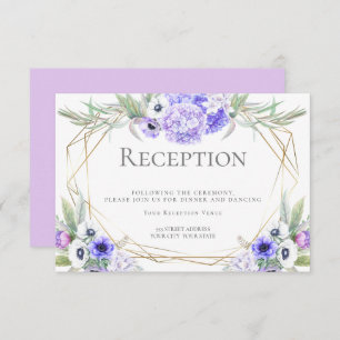 Invitación Banquete nupcial   Violet Anemone Floral Bouquet