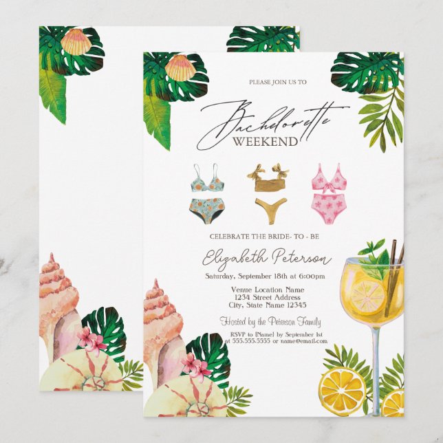 Invitación Banquetes De Pan De Baño Bachelorette Party (Anverso / Reverso)