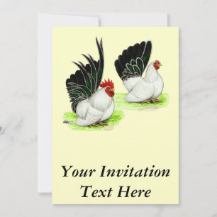 Invitación Bantemas blancos negros japoneses