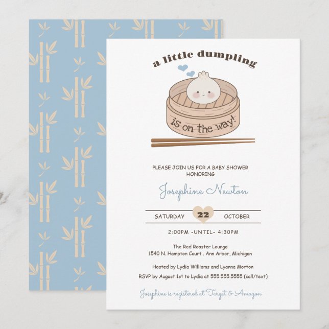 Invitación Bao Boy Shower (Anverso / Reverso)