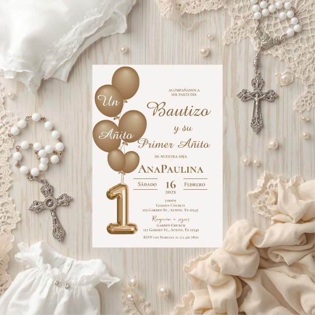 Invitación Baptism and first year invitation in Spanish (Subido por el creador)