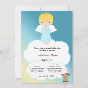 Invitación Baptism Angel boy