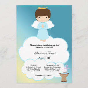 Invitación Baptism Angel boy