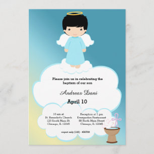 Invitación Baptism Angel boy